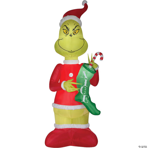 Airblown Grinch with Stocking Inflatable