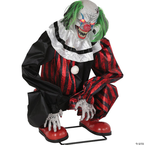 Animated Crouching Clown Red | Horror-Shop.com