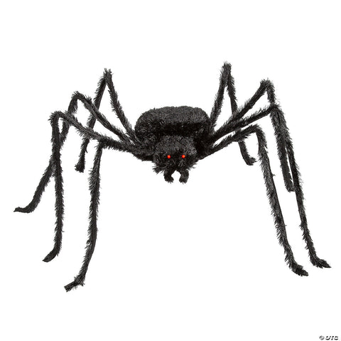 7 Ft. x 4 1/2" Furry Black Polyester Spider Halloween Decoration | Horror-Shop.com