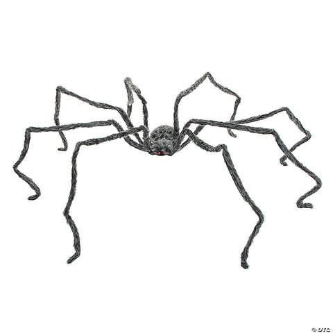 12 Ft. 5 1/2" Giant Poseable Furry Black Foam Spider Halloween Decoration | Horror-Shop.com