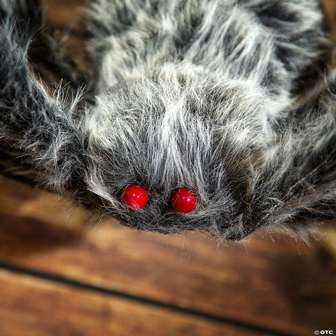 12 Ft. 5 1/2" Giant Poseable Furry Black Foam Spider Halloween Decoration | Horror-Shop.com