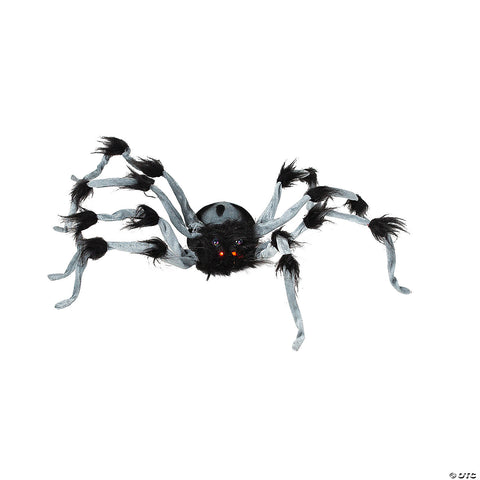 31 1/2" Gray and Black Hairy Walking Spider Halloween Decoration | Horror-Shop.com