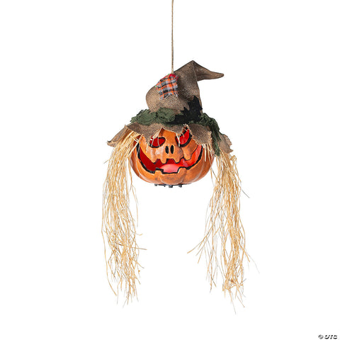 11 3/4" x 27 1/2" Hanging Pumpkin Head Plastic Halloween Decoration | Horror-Shop.com