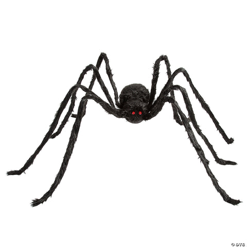 98 1/2" Large Poseable Hairy Black Spider Halloween Decoration | Horror-Shop.com