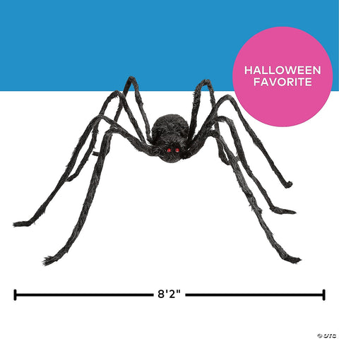 98 1/2" Large Poseable Hairy Black Spider Halloween Decoration | Horror-Shop.com
