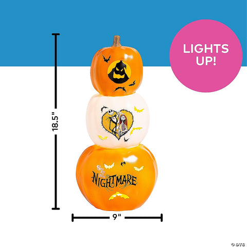 18 1/2" The Nightmare Before Christmas™ Light-Up Stacked Pumpkins Tabletop Decoration | Horror-Shop.com