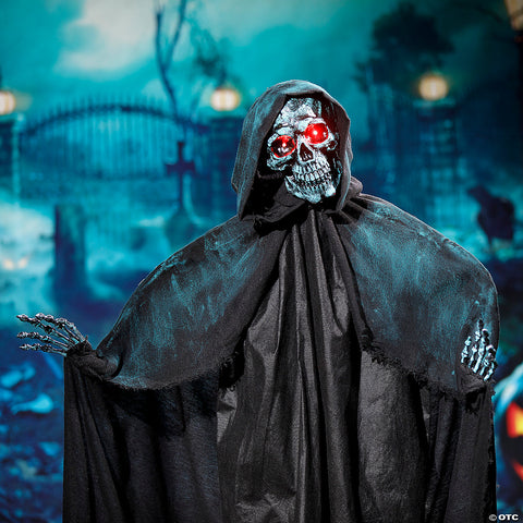 5 1/2 Ft. Animated Standing Skeleton of Death Plastic Statue | Horror-Shop.com
