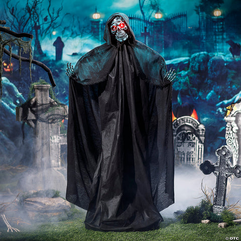 5 1/2 Ft. Animated Standing Skeleton of Death Plastic Statue