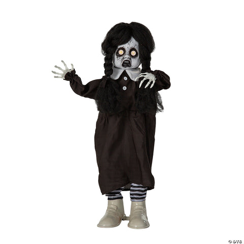 3 Ft. Standing Animated Black & White Leather Shoes Girl | Horror-Shop.com