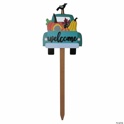 43" Welcome Truck Fall Harvest Yard Sign