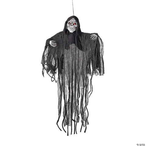 47 1/4" Animated & Light-Up Skeletal Reaper Hanging Halloween Decoration | Horror-Shop.com