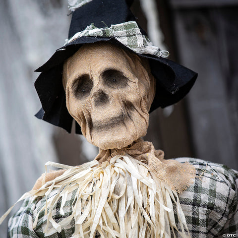 29 1/4" x 47 1/4" Animated Scarecrow on Rocking Chair Halloween Decoration | Horror-Shop.com