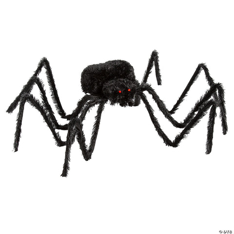 7 1/2 Ft. x 2 3/4" Furry Black Polyester Spider Halloween Decoration | Horror-Shop.com