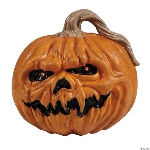 8 1/4" Light-Up Creepy Plastic Pumpkin with Sound Halloween Decoration | Horror-Shop.com