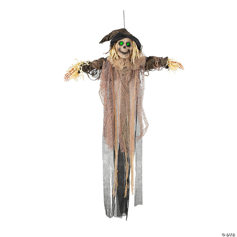 43 1/4" x 70 3/4" Light-Up Hanging Skeleton Scarecrow Halloween Decoration | Horror-Shop.com