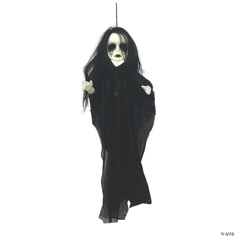 29 1/2" x 43 1/4" Light-Up Hanging Undead Girl Halloween Decoration