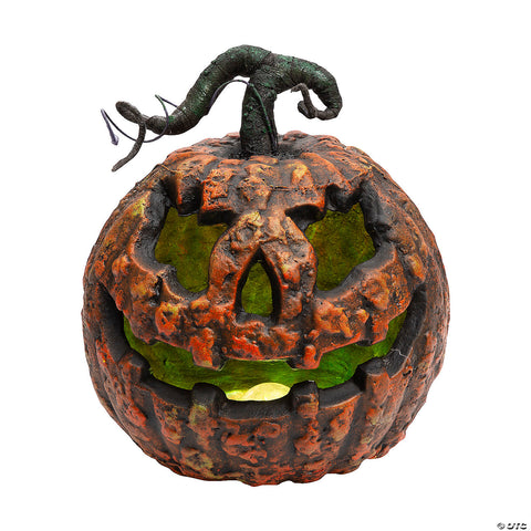 10 3/4" x 12 1/4" Light-Up Talking Rotten Jack-O’-Lantern Foam Halloween Decoration | Horror-Shop.com