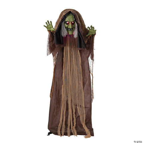 43 1/4" x 57" Light-Up Standing Hunchback Witch Halloween Decoration | Horror-Shop.com