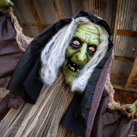 43 1/4" x 57" Light-Up Standing Hunchback Witch Halloween Decoration | Horror-Shop.com