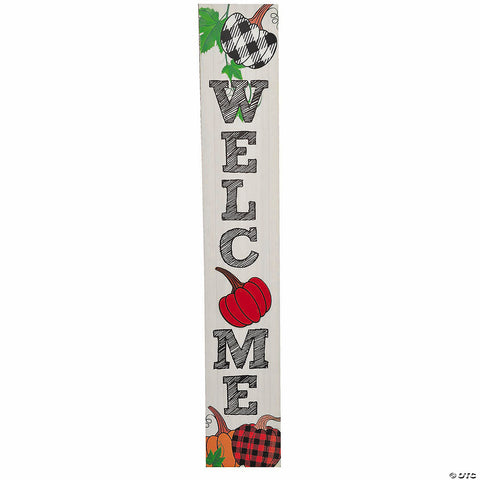4 Ft. Fall Pumpkins Welcome Wood Porch Sign Outdoor Decoration
