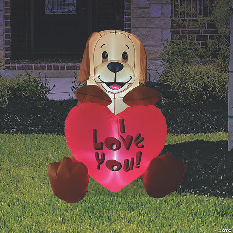 4' I Luv U Puppy Inflatable | Horror-Shop.com