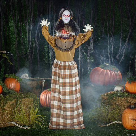 5 Ft. Standing Creepy Woman Plastic Pop-Up Halloween Decoration | Horror-Shop.com