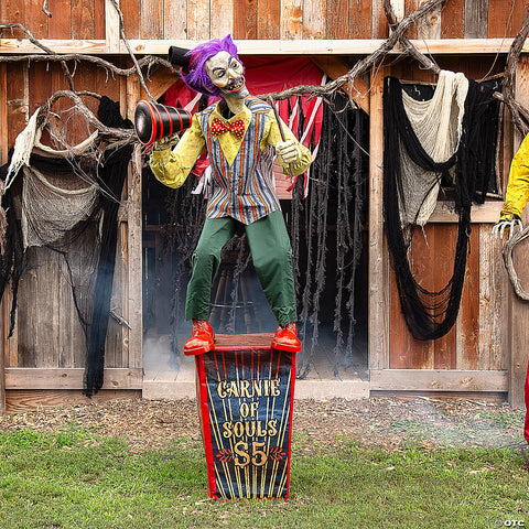 6 Ft. Animated Servo Carnival Barker Halloween Decoration | Horror-Shop.com