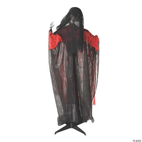 6 Ft. Standing Animated Black & Red Skeleton Reaper Halloween Decoration | Horror-Shop.com
