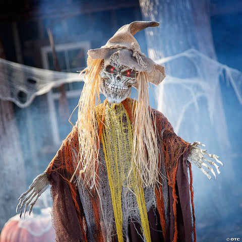 6 Ft. Standing Animated Skeletal Reaper Halloween Decoration | Horror-Shop.com