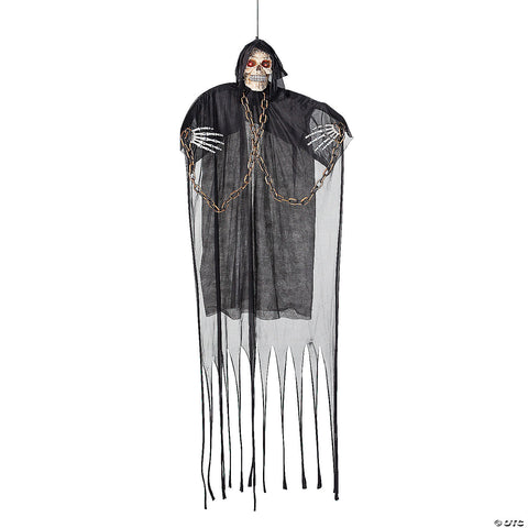 6 Ft Animated Hanging Chained Grim Reaper Plastic Halloween Decoration | Horror-Shop.com
