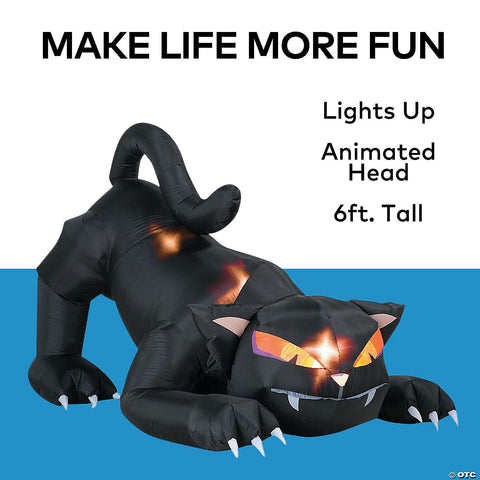 48" Black Cat with Turning Head | Horror-Shop.com