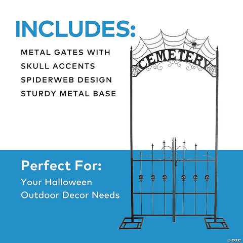 8.5 Ft. Cemetery Archway Gate Halloween Decoration | Horror-Shop.com