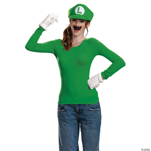 Adults Elevated Super Mario Bros™ Luigi Costume Accessory Kit | Horror-Shop.com