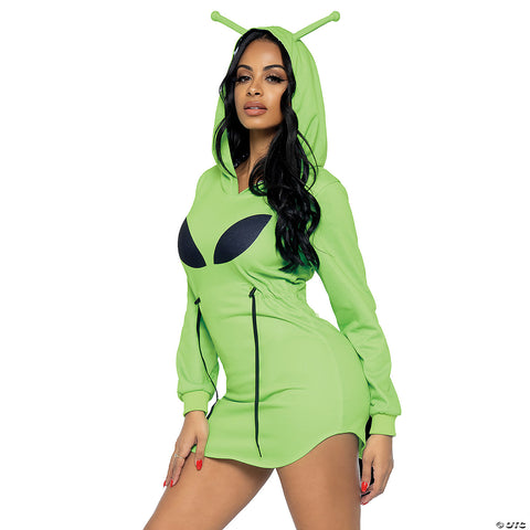 Adult Green Alien Hoodie Dress | Horror-Shop.com