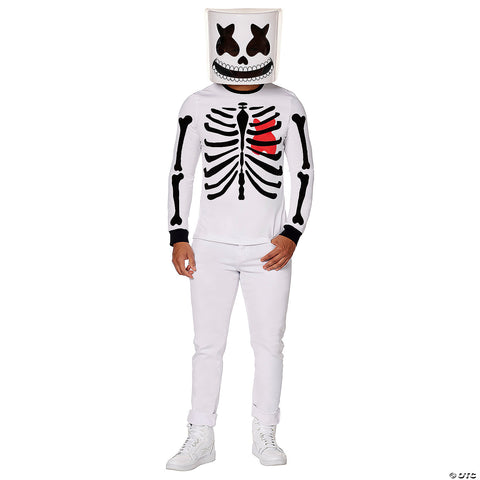 Adults Marshmello Black & White Mello Skeleton Costume -  42-44 | Horror-Shop.com