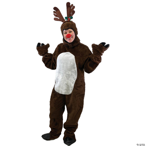 Adults Reindeer Costume with Hood - Large