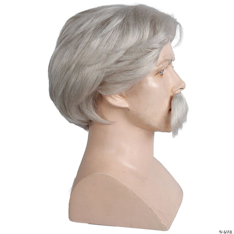 Adults White Mark Twain Wig & Moustache | Horror-Shop.com