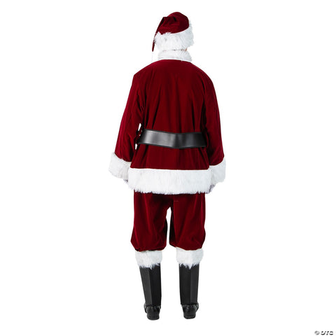 Men's Burgundy Velvet Santa Suit Costume - LG