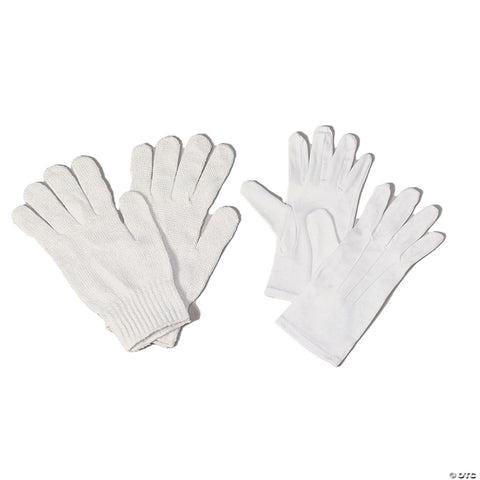 Adults Deluxe White Nylon Santa Gloves | Horror-Shop.com