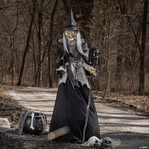 Lunging Haggard Witch 6 Ft Animated Prop | Horror-Shop.com
