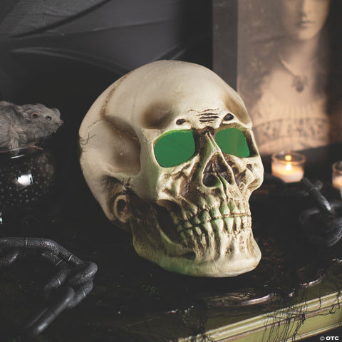 10 3/4" x 12 1/2" Giant Light-Up Skull Plastic Halloween Decoration