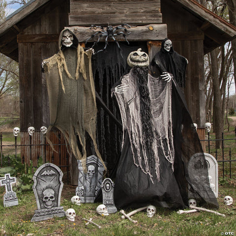 3 Ft. Animated Grim Reaper with Wings Hanging Halloween Decoration