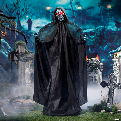 5 1/2 Ft. Animated Standing Skeleton of Death Plastic Statue
