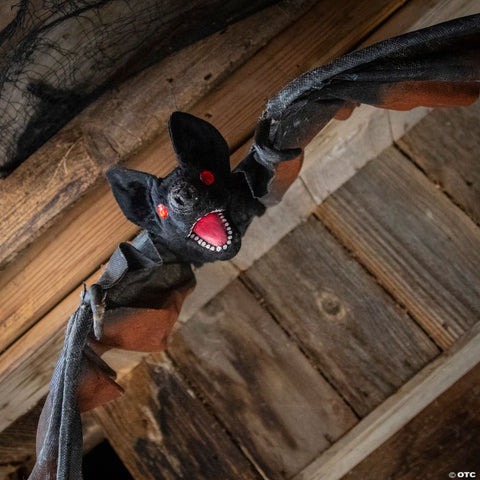 4 Ft. x 14 3/4" Black Foam Vampire Bat Hanging Halloween Decoration | Horror-Shop.com