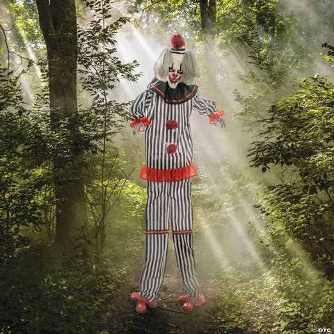 8 Ft. 2" Light-Up Lifting Clown with Hat Halloween Decoration
