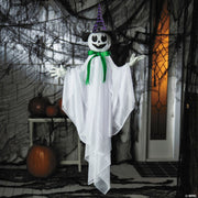 39-1-4-animated-hanging-smiling-ghost-with-witch-hat-green-bow-halloween-decoration