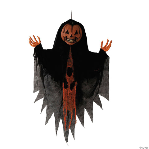 47 1/4" Shaking Hanging Orange Pumpkin Man Halloween Decoration