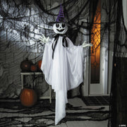 39-1-4-animated-hanging-smiling-ghost-with-witch-hat-black-bow-halloween-decoration