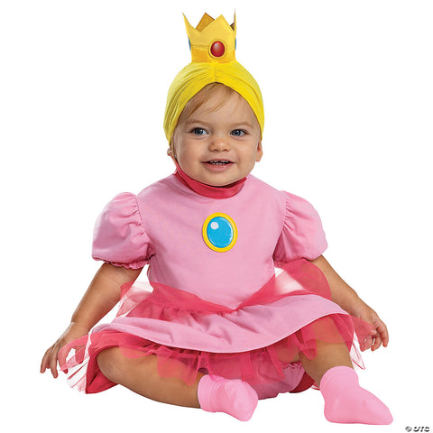 Baby Posh Super Mario Bros.™ Princess Peach Costume - 6-12 Months | Horror-Shop.com