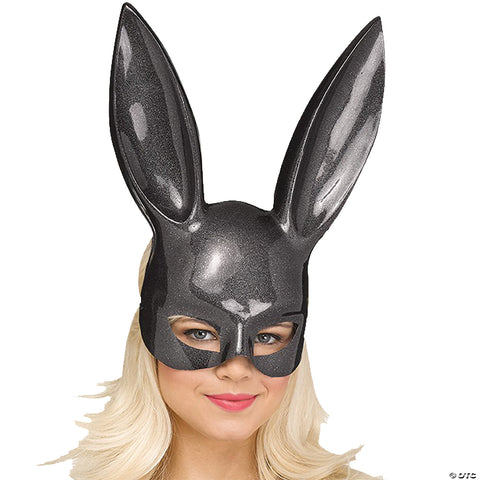 Black Glitter Bunny Mask | Horror-Shop.com